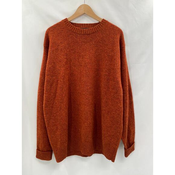 Pendleton rust orange washable wool crewneck sweater - Picture 1 of 5